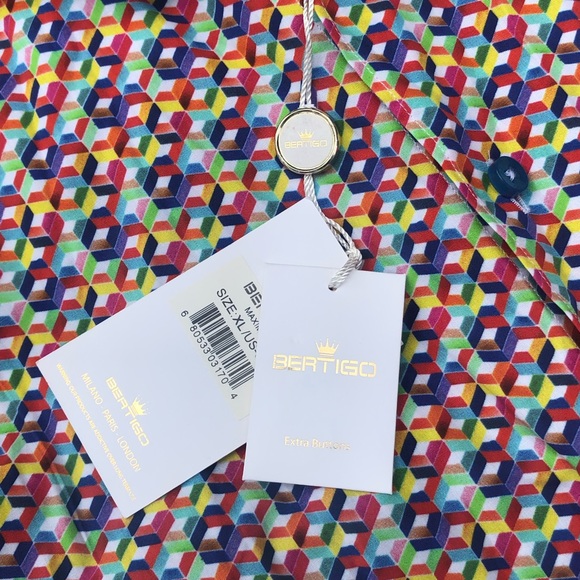 Bertigo Long Sleeve Button Down Shirt Mens XL NWT - Picture 4 of 9